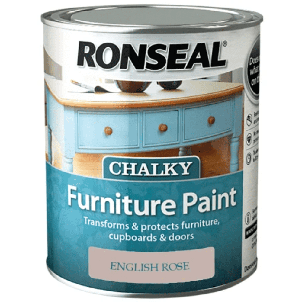 Ronseal Chalky Furniture Paint English Rose 750ml