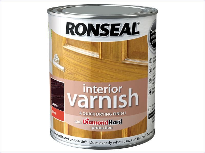 Ronseal Interior Varnish Quick Dry Gloss Walnut 750ml