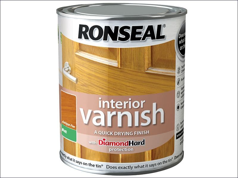 Ronseal Interior Varnish Quick Dry Matt Antique Pine 750ml DISCONTINUED