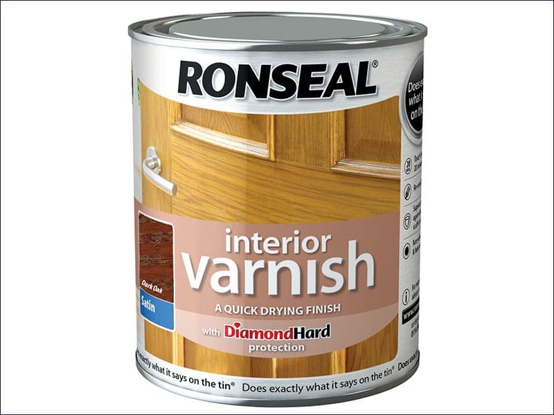 Ronseal Interior Varnish Quick Dry Satin Dark Oak 750ml