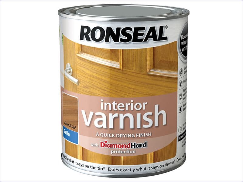 Ronseal Interior Varnish Quick Dry Satin French Oak 750ml