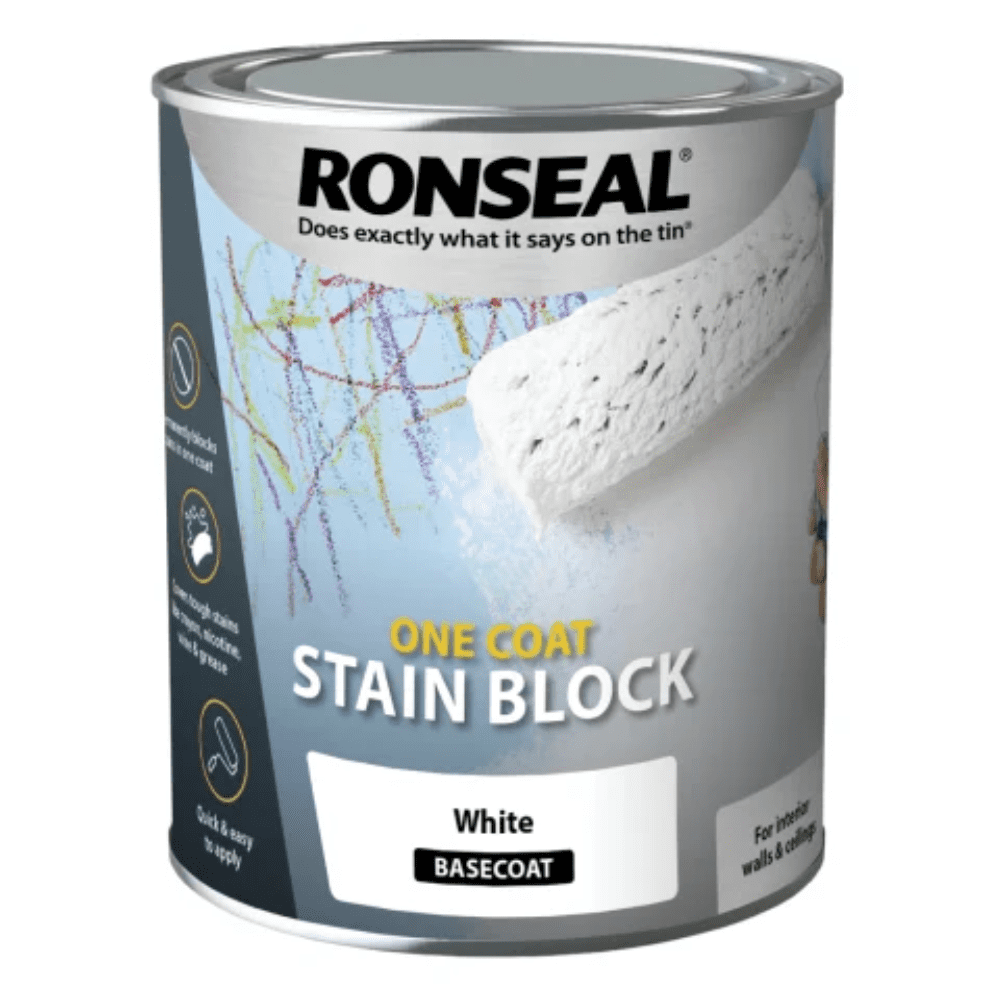 Ronseal One Coat Stain Block White 750ml