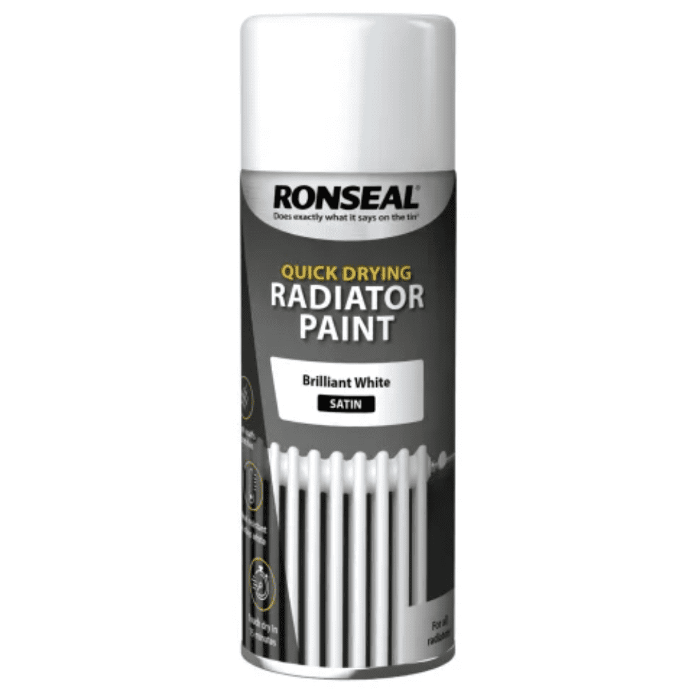 Ronseal Quick Dry Radiator Spray Satin White 400ml