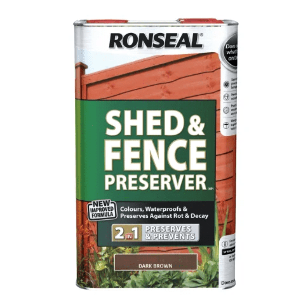 Ronseal Shed & Fence Preserver Dark Brown 5L