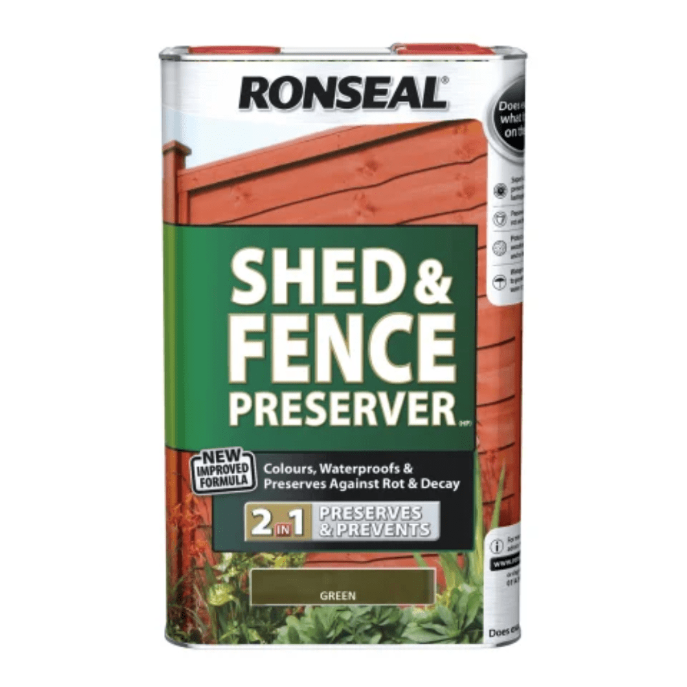 Ronseal Shed & Fence Preserver Green 5L