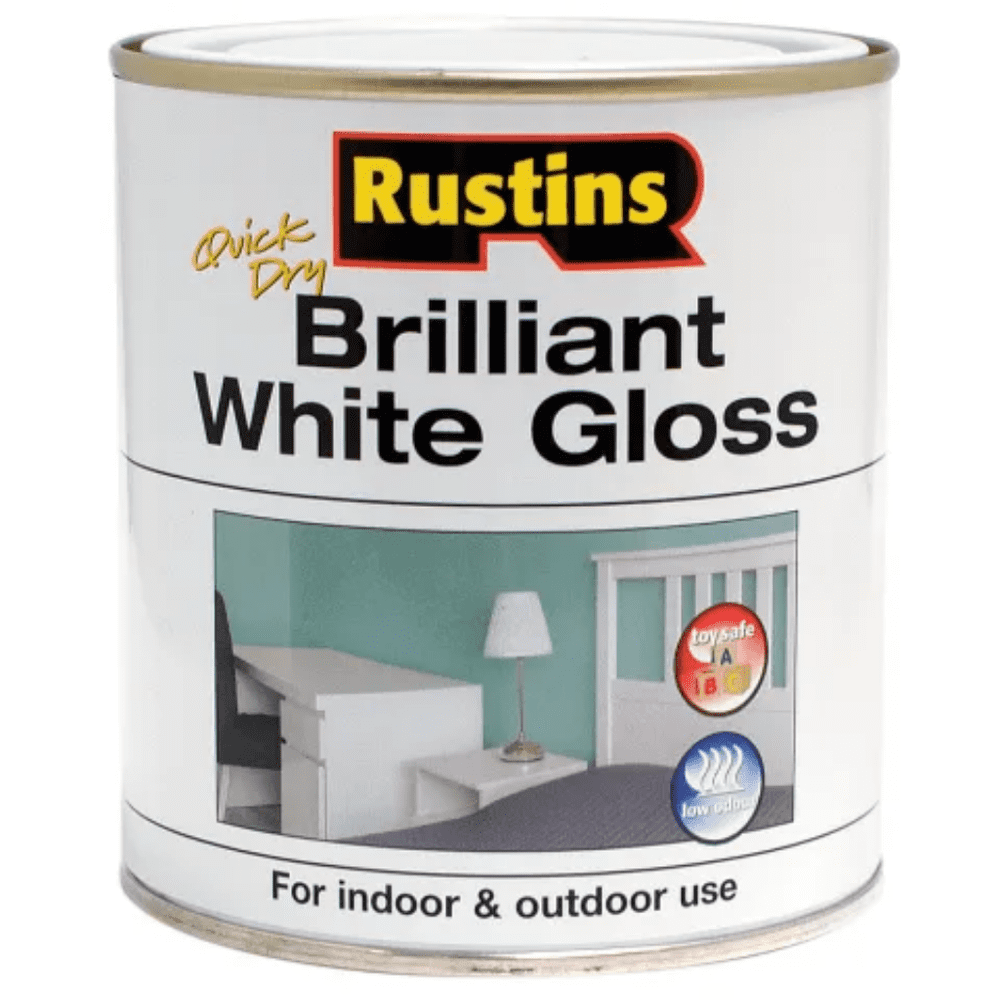 Rustins Gloss Paint Water Based White 1 Litre