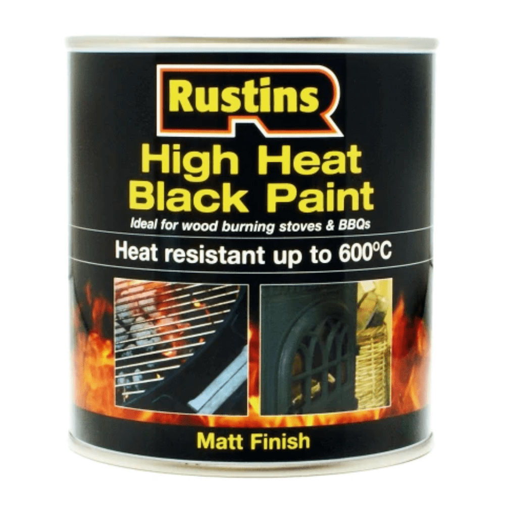 Rustins High Heat Paint 600°C Black 500ml