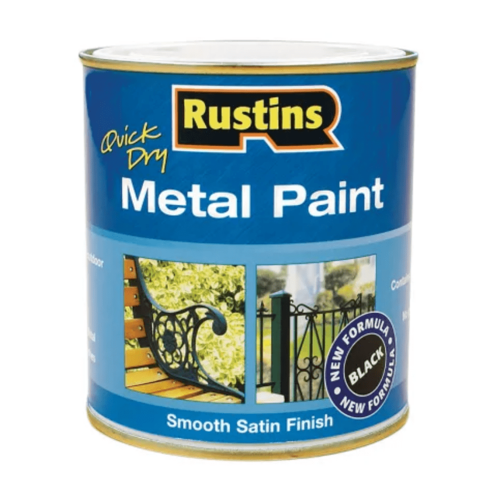 Rustins Metal Paint Smooth Satin Black 1 Litre
