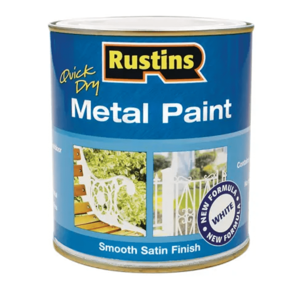 Rustins Metal Paint Smooth Satin White 1 Litre