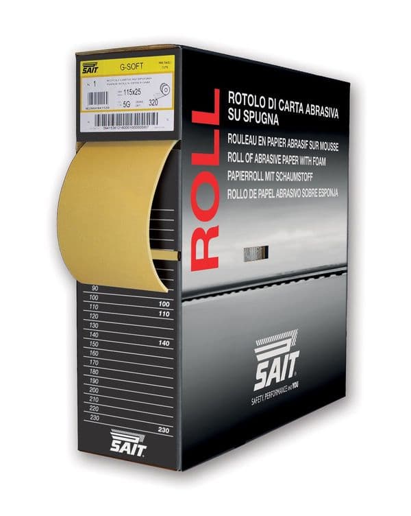 SAIT SAITAC RI-SOF 5G G-Soft Sanding Foam Pre-cut Rolls 115mm x 25m
