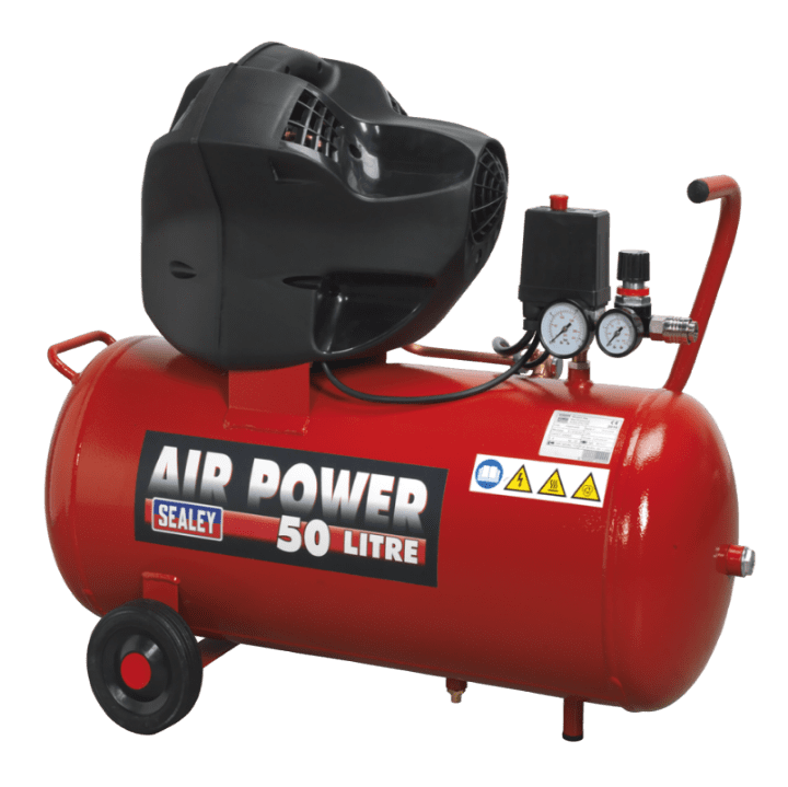 Sealey Compressor 50ltr V-Twin Belt Drive 3hp Oil Free