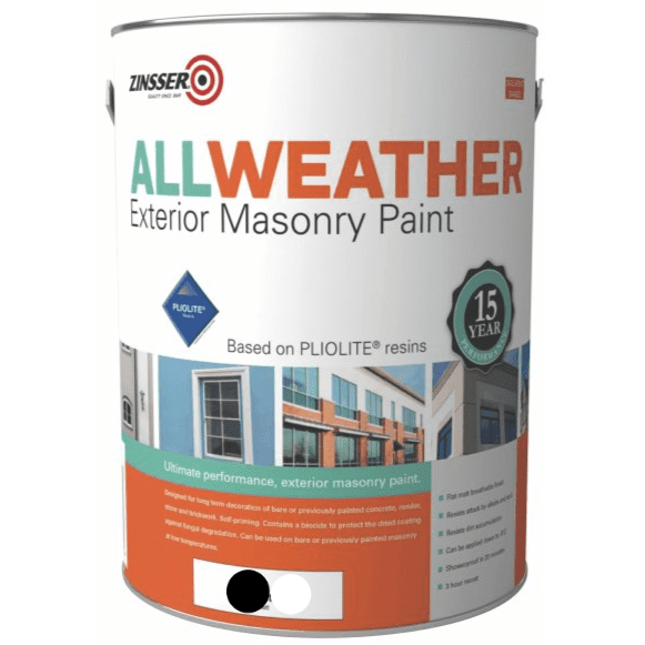 Zinsser AllWeather Exterior Masonry (Pliolite) Paint Standard Colours 5L