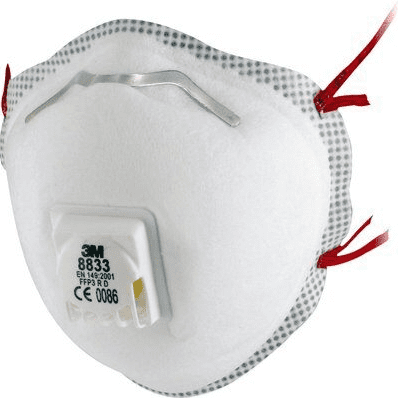 3M 8833 Valved FFP3 Respirator pk10