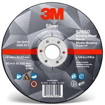 3M Silver Depressed Center Grinding Wheel Pk20