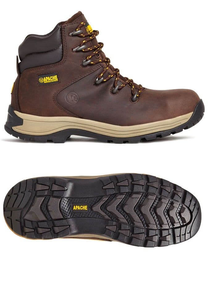Apache Nu-buck Safety Hiker Workboots Brown