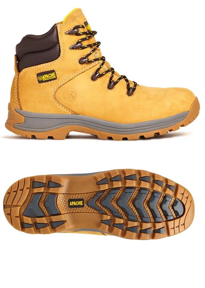 Apache Nu-buck Safety Hiker Workboots Honey