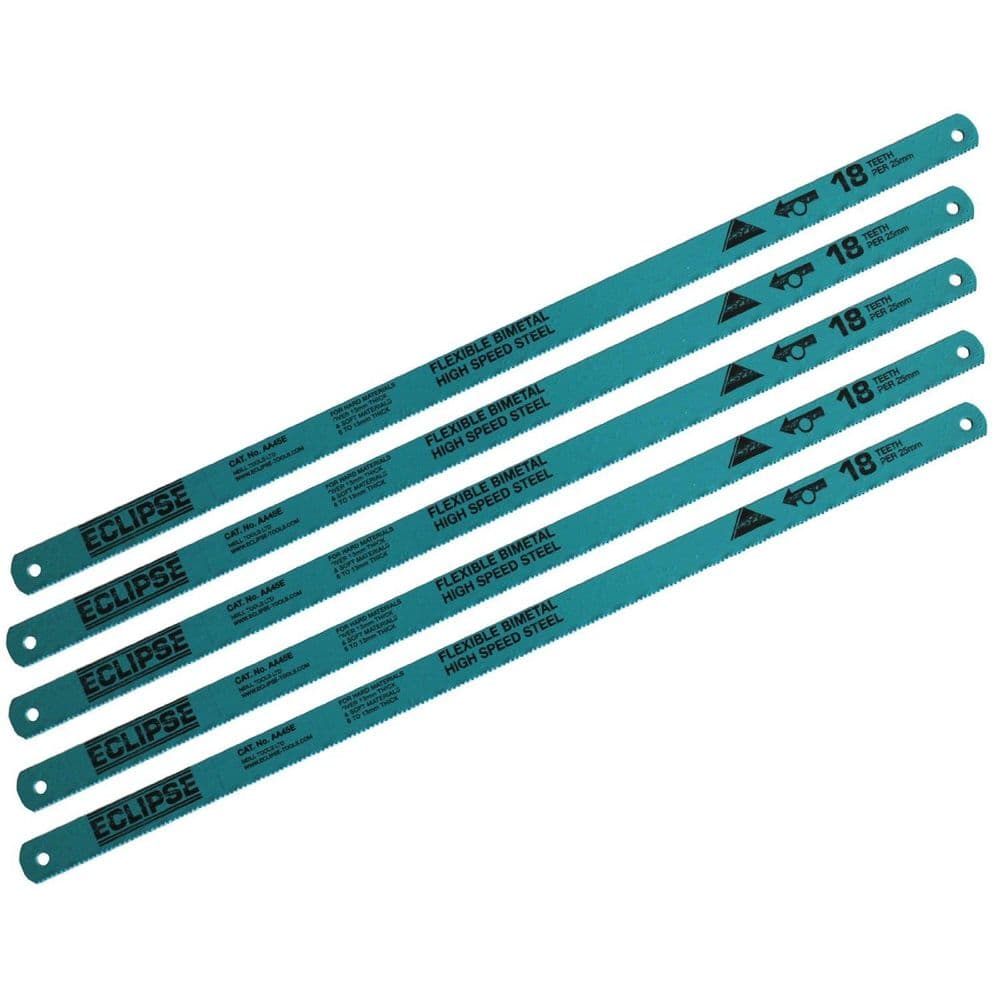 Eclipse Bi-Metal Flexible High Speed Steel Hacksaw Blades 12" 300mm pack of 10