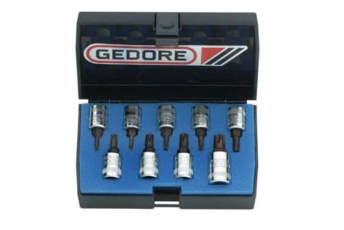 Gedore Screwdriver Bit Socket Set 1/4" 9 Pcs Torx T8-T40