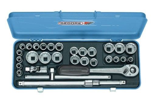 Gedore Socket Set 1/2" 31 Pcs Ud mm+Inch