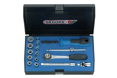 Gedore Socket Set 1/4" 17 Pcs Ud 4-13 mm