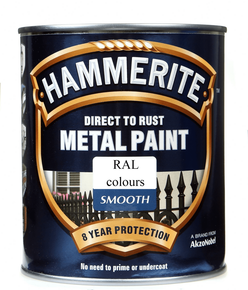Hammerite Direct To Rust Metal Paint Smooth Finish RAL Colours 750ml