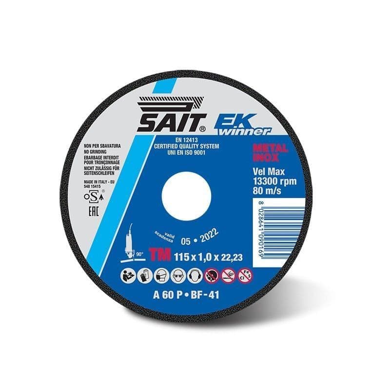 SAIT EK WINNER - TM A 60 P Flat Cutting disc 115 x 1 x 22.23mm (20 Discs)