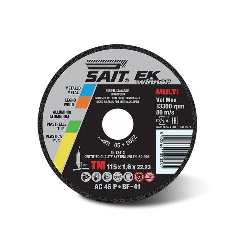 SAIT EK WINNER - TM AC 46 P Flat Cutting Disc 115 x 1.6 x 22.23mm (20 Discs)