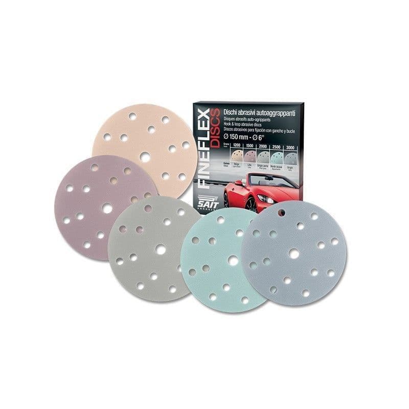 SAIT FINEFLEX D-VEL 15 Hole 150mm Sanding Discs Box of 10