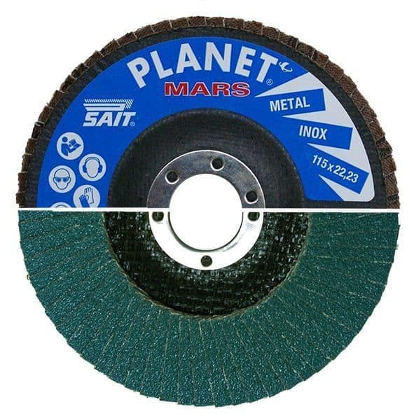 SAIT Planet MARS 125 x 22.23mm Zirconia Abrasive Flap Discs 120 Grit (100 Discs)