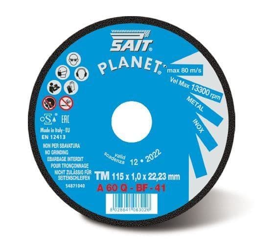 SAIT PLANET TM A 60 Q Flat Cutting Disc 115 x 1 x 22.23mm (20 Discs)