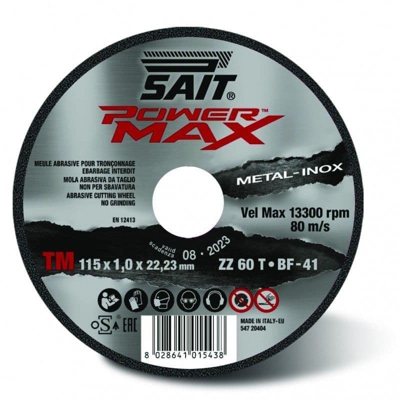 SAIT POWER MAX-TM ZZ 60 T Flat Cutting Disc 115 x 1 x 22.23mm (20 Discs)