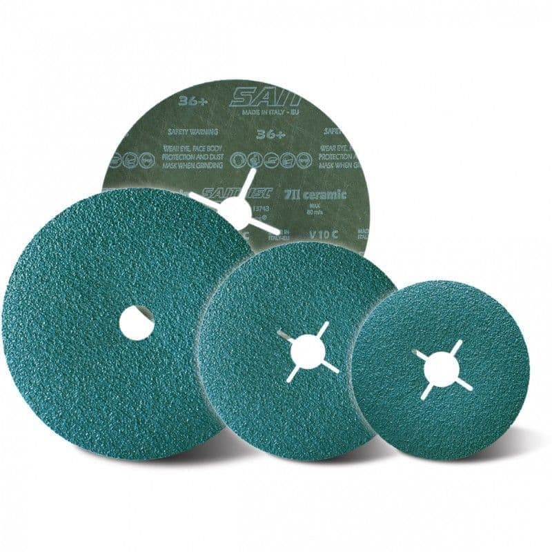SAIT SAITDISC-D 7I I Flat Ceramic 4 Slot 115mm Discs (100 Discs)