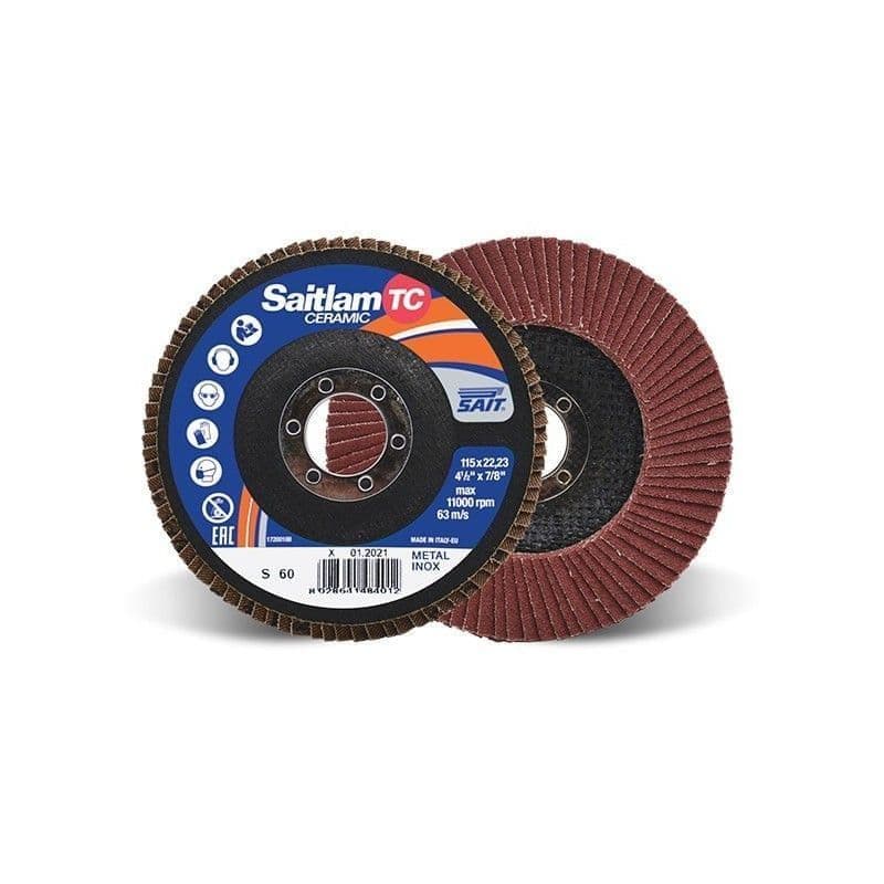 SAIT SAITLAM-TC 115 x 22.23mm Ceramic Abrasive Flap Disc (20 Discs)