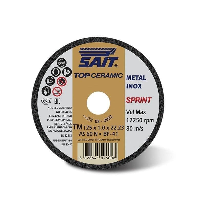 SAIT TOP CERAMIC - TM AS 60 N Flat Cutting Disc 115 x 1 x 22.23mm (20 discs)