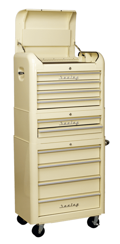 Sealey 3 piece retro combination tool chest 10 drawer in cream finish
