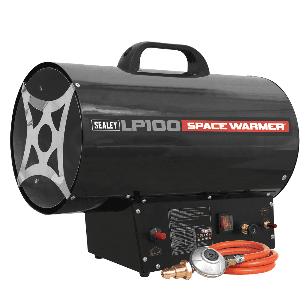 Sealey LP100 Space Warmer Propane Heater 61,000-102,000Btu/hr (18-30kW)