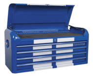Sealey Retro 2 Piece Tool Chest 10 drawer Blue with White Stripes