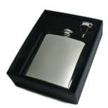 6oz Stainless Steel Hip Flask Set, Personalised, ref HIP6S