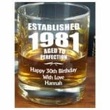 Aged To Perfection Small Whisky Glass, PERSONALISED, ref ATPW