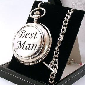 BEST MAN skeleton mechanical pocket watch, PERSONALISED ref PWBM