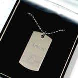 British Bulldog Dog Tag Pendant, personalised, ref. BBDT