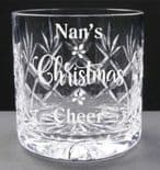 Christmas Cheer Crystal Whisky Glass, PERSONALISED, ref CCWG