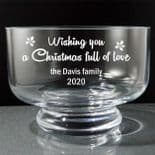 Christmas Personalised Glass Pot Pourri Bowl, ref CPPB
