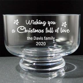 Christmas Personalised Glass Pot Pourri Bowl, ref CPPB