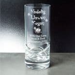 Christmas Welsh Nadolig Llawen High Ball Tumbler, PERSONALISED, ref NLHB