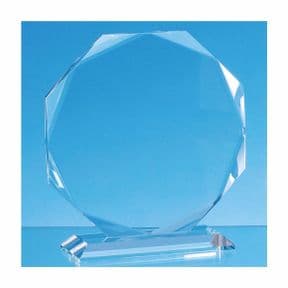 Clear Glass 13cm Octagon Award Personalised, ref CGO5