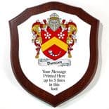 Coat of Arms Shield Family Crest 7 inch Plaque PERSONALISED, ref FCLP