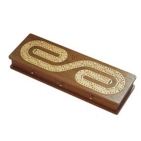 Cribbage Set with Cards, PERSONALISED 2 Track, ref CR2T