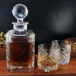 Crystal Decanter Whisky Set, Personalised Engraved, ref CDS1