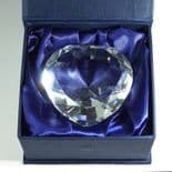 Crystal Heart Paperweight, PERSONALISED, Diamond Wedding, ref HPW2